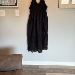 J. Crew Black Sleeveless V-Neck Maxi Dress
